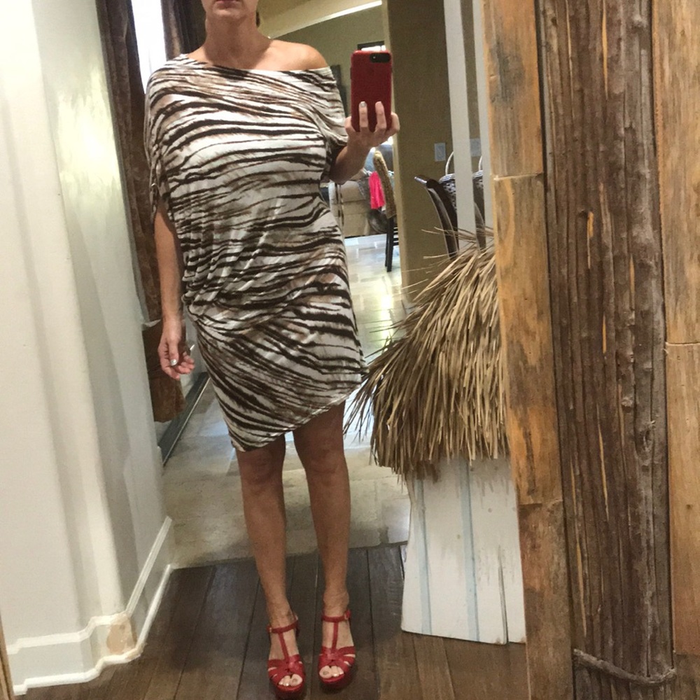 Seven7, Off-Shoulder, Leopard Print Dress, Size M